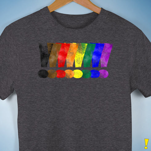 Distressed Philly LGBTQ Pride Whee! Exclamation Points Premium Unisex - Dark Grey Heather